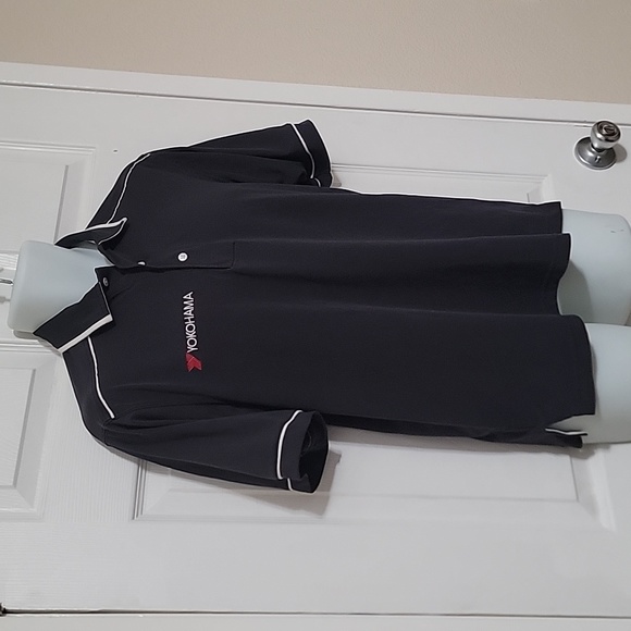 Yokohama Polo Shirt Men's Port Authority Pullover Black Short Sleeve.Size Med - Picture 3 of 7